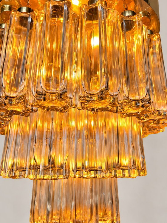 Lampadario/Plafoniera Glashütte anni '60/'70 – Glashütte Limburg, Vetro, Ottone (photo 2 of 5)