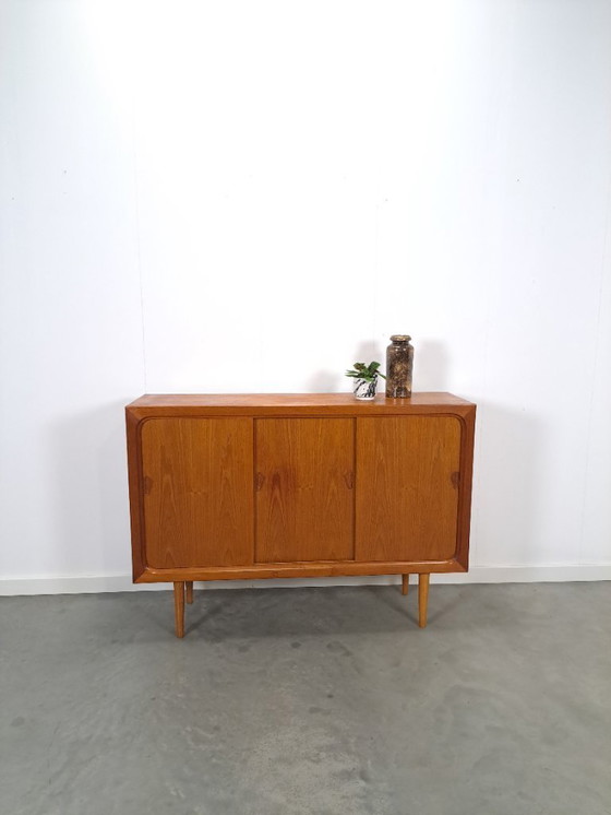 Image 1 of Mid Century Deens teak hoog dressoir