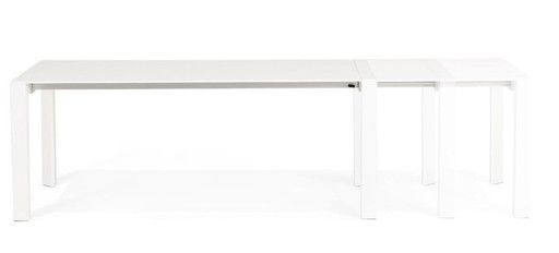 Mooie witte Bramante eettafel uitschuifbaar (tot 12 personen)