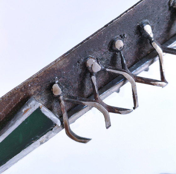 Image 1 of Brutalistische spiegelset glas en metaal