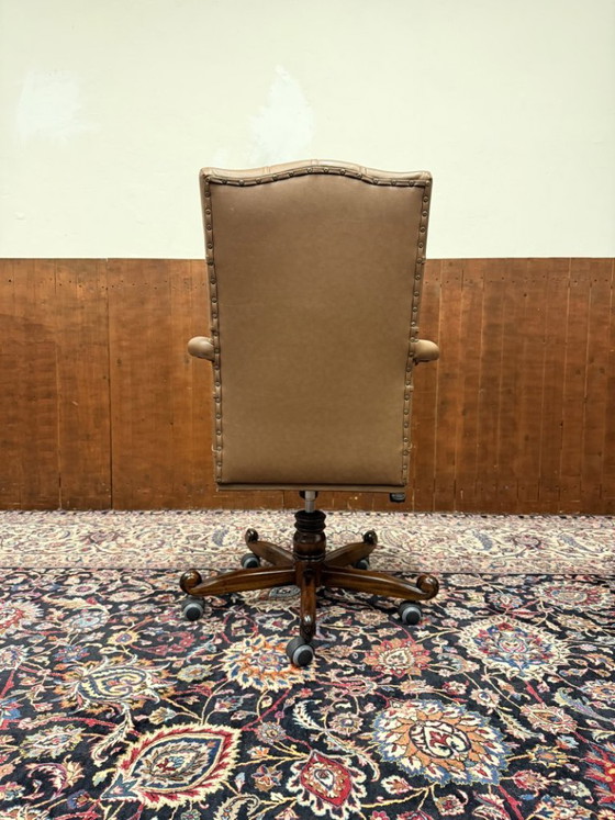 Sedia da Ufficio Chesterfield Inglese Marrone – Sedie da ufficio, Leather, Wood (photo 4 of 7)