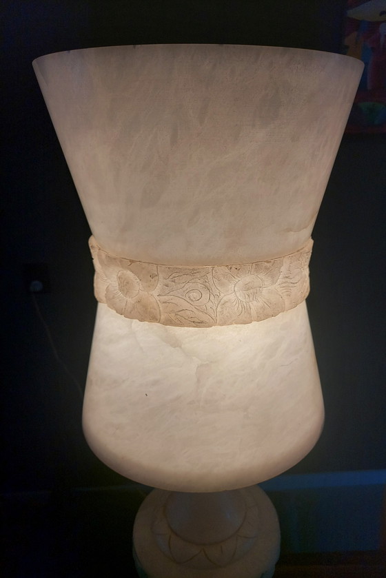 Image 1 of Alabaster Natural Stone Table Lamp Large Model