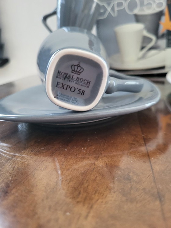 Image 1 of Expo 58 Royal Boch set da caffè espresso 4, Belgio, riedizione 2008
