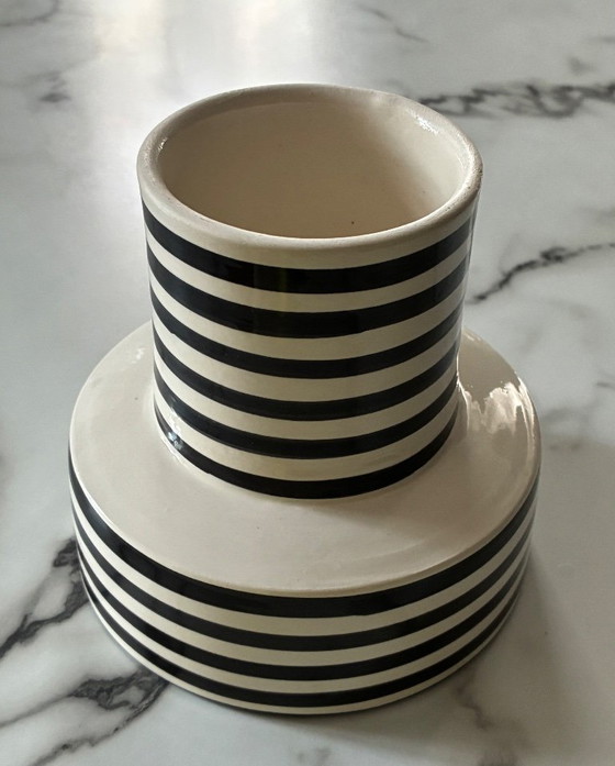 Image 1 of Marokkaanse gestreepte keramische kom of vaas