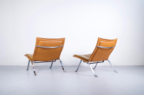 Image 1 of IMPONENTE COPPIA DI POLTRONE IN PELLE E ACCIAIO DEGLI ANNI '60