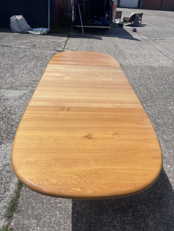 Image 1 of Vintage oak dining table extendable solid