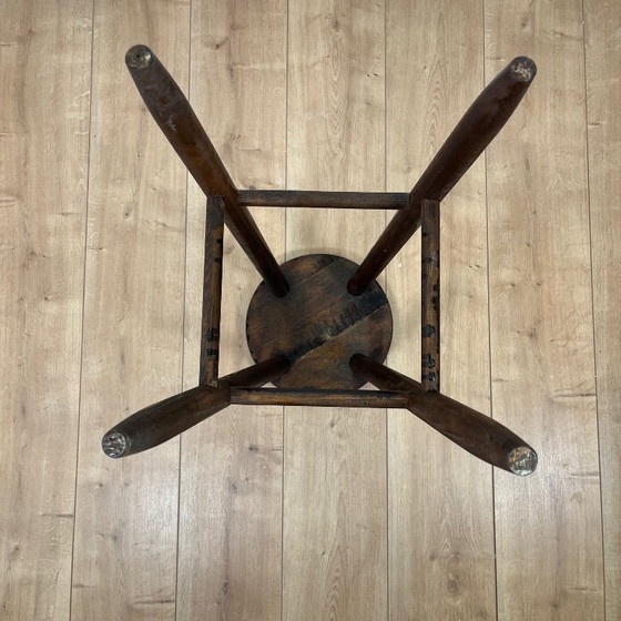 Image 1 of Brutalist Bar Stool in Stained Oak 