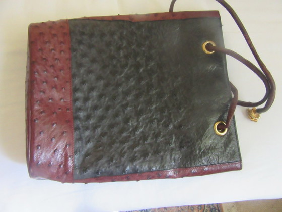 Image 1 of Guy Laroche Paris schoudertas, crossover tas, emmermodel, struisvogel leer, vintage