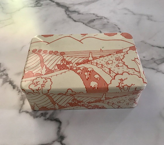 Image 1 of Scatola in metallo con decorazione naif Massilly Francia