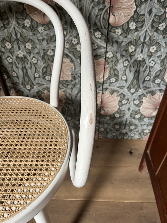 Image 1 of 2 Vintage Thonet stoelen – Model No. 102 / Vienna – Wit