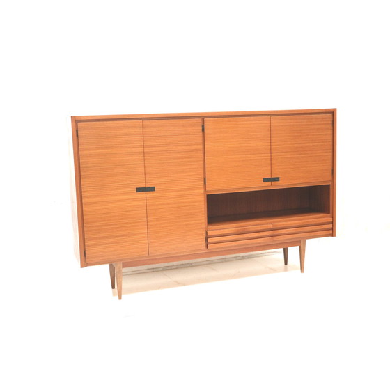 Image 1 of Groot Vintage Highboard Dressoir / Wandmeubel Van Teakhout Uit De Jaren ’60