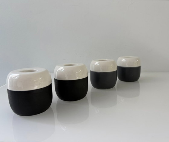 Set Van 4 Sealskin Duo Kandelaars Zwart En Antraciet – Kandelaars en kaarsen, Ceramic (photo 9 of 12)
