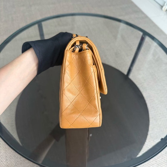 Image 1 of Chanel Chanel Classic Flap Medium - 25CM Quilted Lambskin Caramel Silver Hardware Series 19