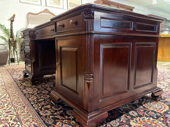 Scrivania da Partner Chesterfield Inglese – Scrivanie, Leather, Wood (photo 8 of 19)