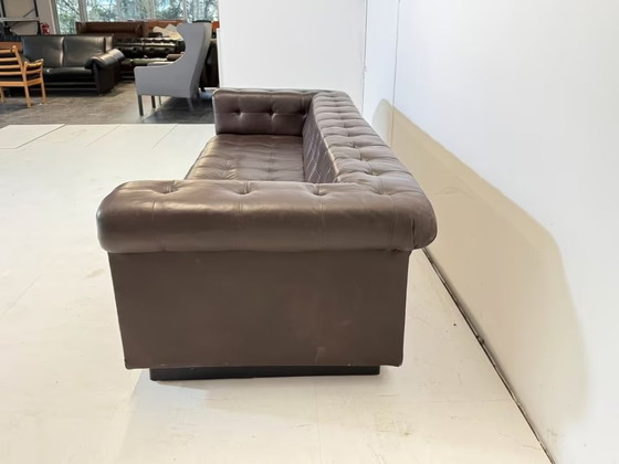 Image 1 of Edward Wormley Dunbar Leather Sofa Party 5407 Couch Armchair