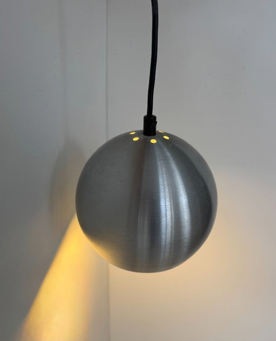 Image 1 of Suspension vintage en alu brossé, France, 1970