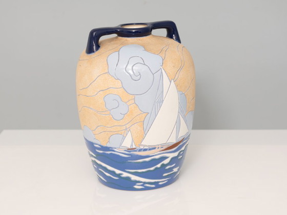 Image 1 of Stoneware Vase, Riessner Stellmacher & Kessel, Early 20th Century, Bohemia