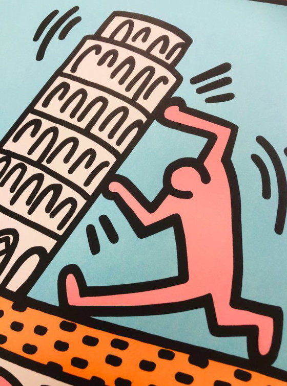 Image 1 of Originele poster "Pisa 89" - Keith Haring voor Tuttomondo