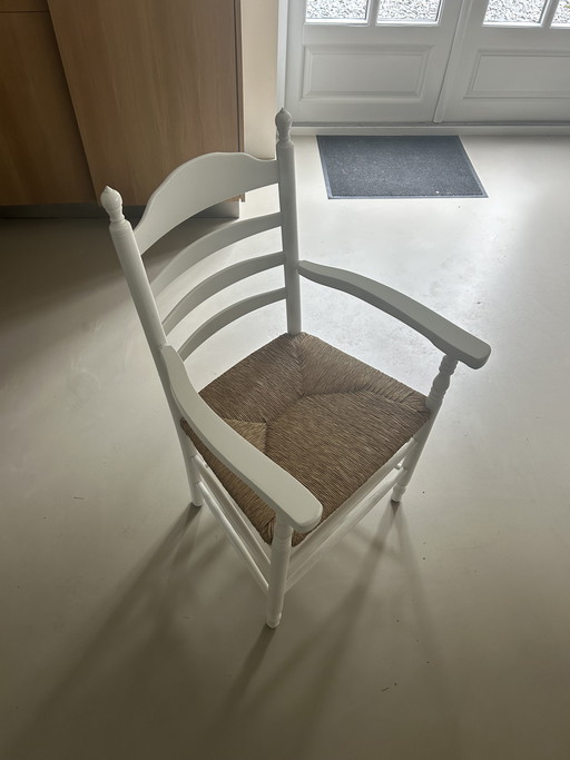 Sedie da tavolo da pranzo con seduta in paglia / rivestimento in canne / pomello