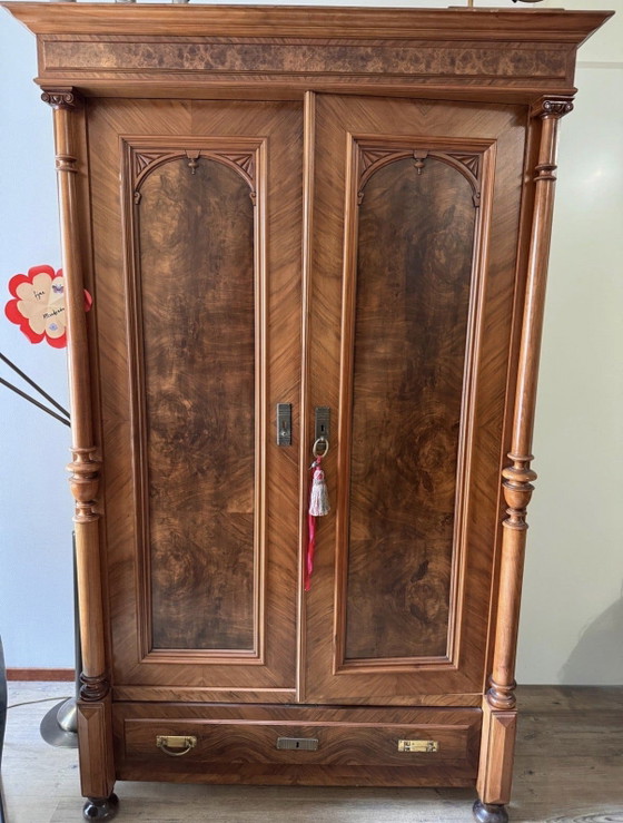 Prachtige Gründerzeit Kledingkast / Buffetkast – Buffetkasten, Wood, Brass (photo 5 of 5)