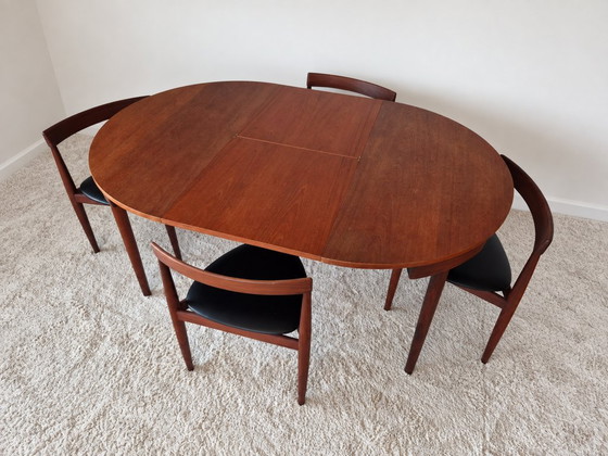 Roundette Teak Extendable Dining Set by Hans Olsen for Frem Røjle, Denmark 1960s – Wood, Skai (photo 5 of 29)