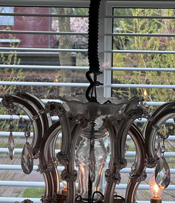 Image 1 of Wunderschöner antiker Kristalllüster, 8 Arme mit 24 Lampen 💡