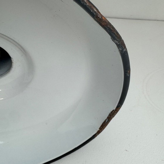 Image 1 of Antique enameled industrial workshop pendant light, 35.5 cm