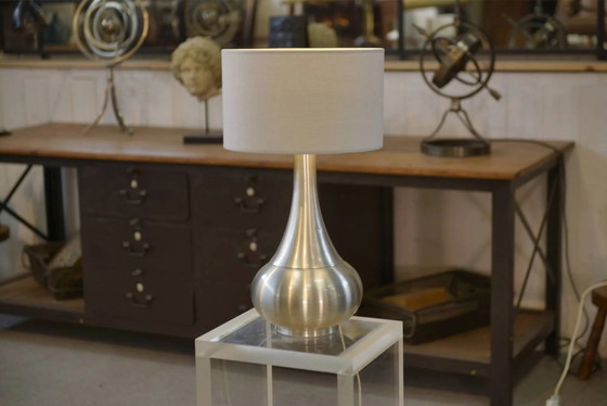 Lampe design en aluminium brossé des années 1970. – Vintage (photo 9 of 10)
