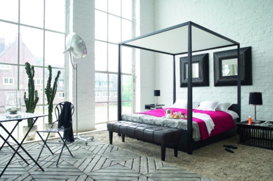 Image 1 of PENINSULA gestoffeerde bank van Lambert/D, leer Mocca 140x42