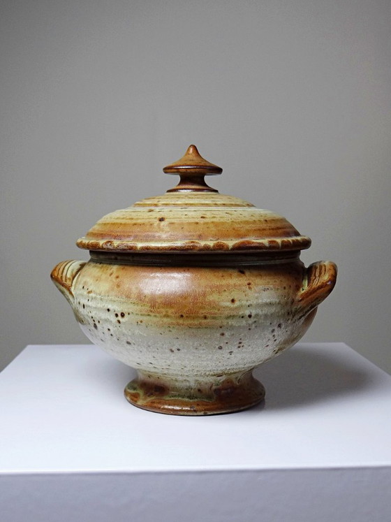 Image 1 of Glazed stoneware pot, Prudhomme La Borne vintage 1970s-80s