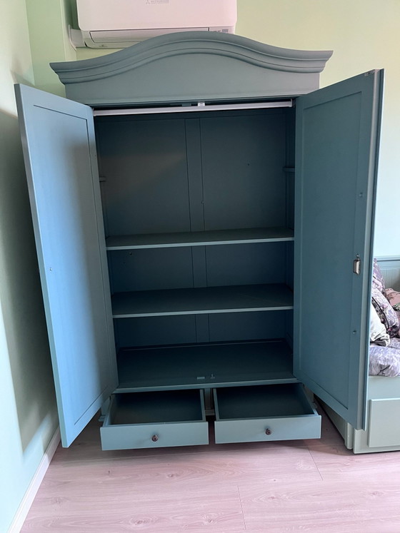 Atmospheric vintage wardrobe, Metal, Wood, Green (photo 2 of 7)