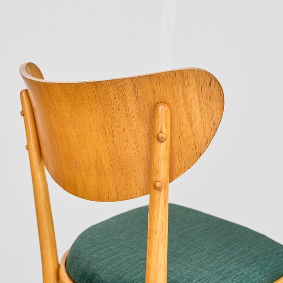 Set of 4 Dining Chairs, Jitona, 1960s, Czechoslovakia, Textile, Wood, Beige (photo 11 of 15)