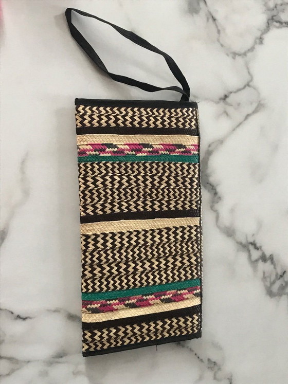 Image 1 of Veelkleurige raffia etui