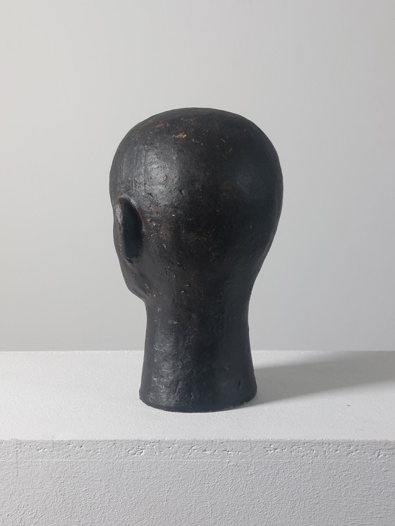 Image 1 of Busto de cabeza de cerámica antiguo, gabinete de curiosidades