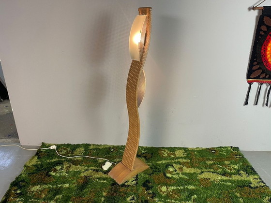 Eccezionale lampada da terra scultorea in canna intrecciata stile italiano, anni '80. Rif.: FL2000 (photo 3 of 12)