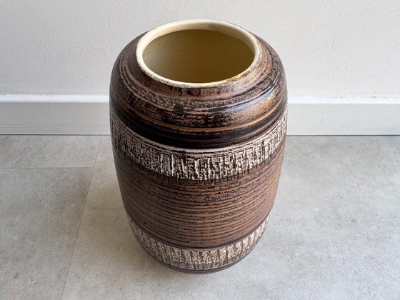 1x Grote Vintage Bruin Keramiek 250 25 Vaas - W. Germany – Vazen, Ceramic (photo 3 of 6)