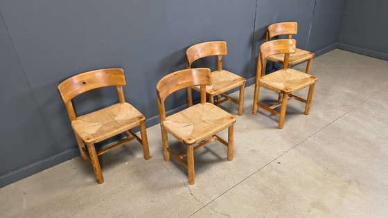 Image 1 of Rainer Daumiller grenenhouten eetkamerstoelen voor Hirtshals Savvaerk - set van 5 - jaren 70