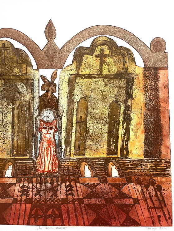 Image 1 of Bastet. Farbradierung von Margo Ellen