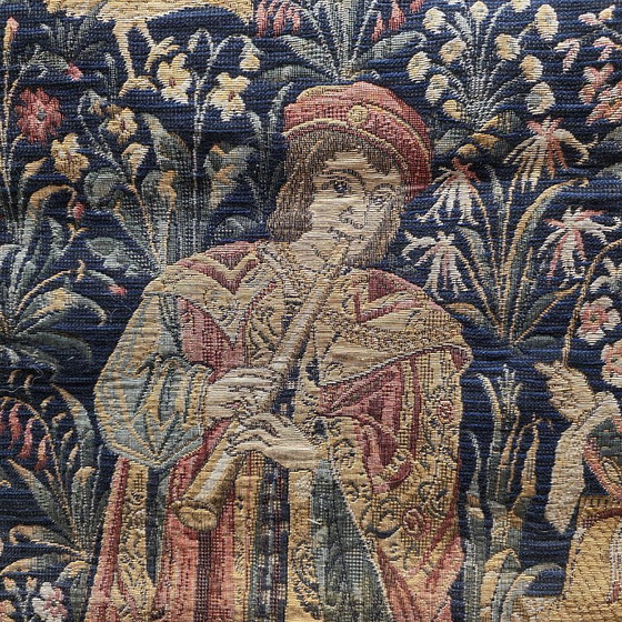 Image 1 of Arazzo da parete belga d'epoca "Il concerto" di Ter Waes, anni '60