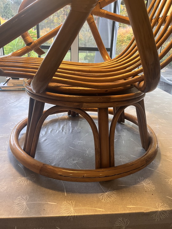 Image 1 of Swivel lounge chairs made of bamboo from the 70s