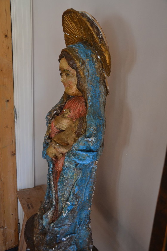 Image 1 of Groot Maria beeld van rond 1920 - Papier Marche