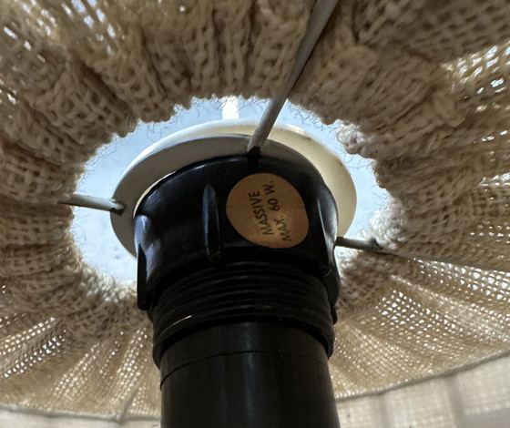 Image 1 of Vintage hanglamp - jute en teak - Massive