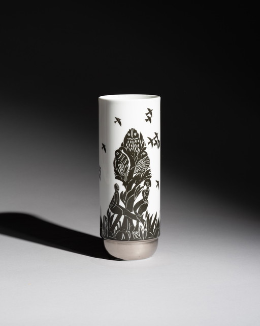Artist HAP Grieshaber x Rosenthal “Pastorale” Vase Form “Duo” by Ambrogio Pozzi