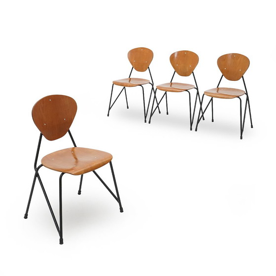 Image 1 of 4 chaises par Aurelio Villari pour Isa Bergamo, années 1950
