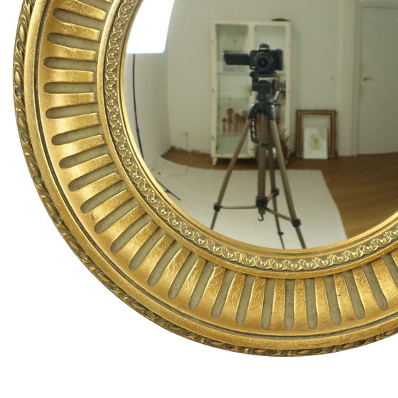 Image 1 of Specchio rotondo in legno da maggiordomo Occhio di strega