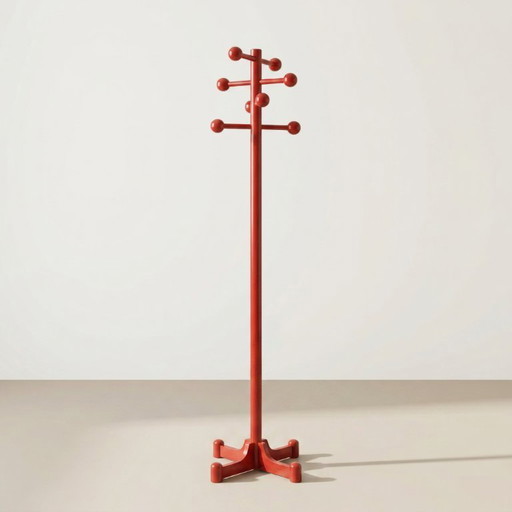 Red postmodern coat rack, Italy, 1980s