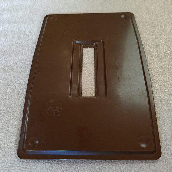 Image 1 of Scatola organizer vintage DBP Plastics Antwerp – contenitore portaoggetti marrone fumé, design belga anni '70