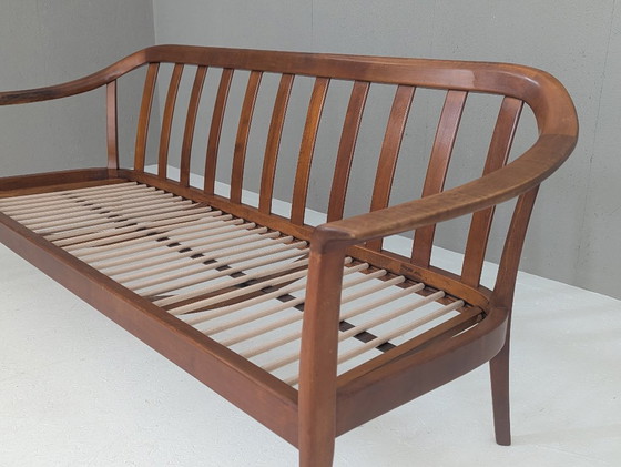 Image 1 of Wilhelm Knoll Mid Century Kersenhouten Sofa, Duitsland, 1960