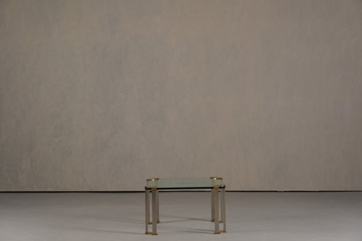 Vintage salontafel van brons en glas van Peter Ghyczy, Duitsland, jaren 70.