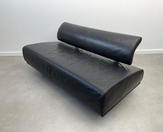 Image 1 of Minimalist Vintage Design Sofa (black leather)